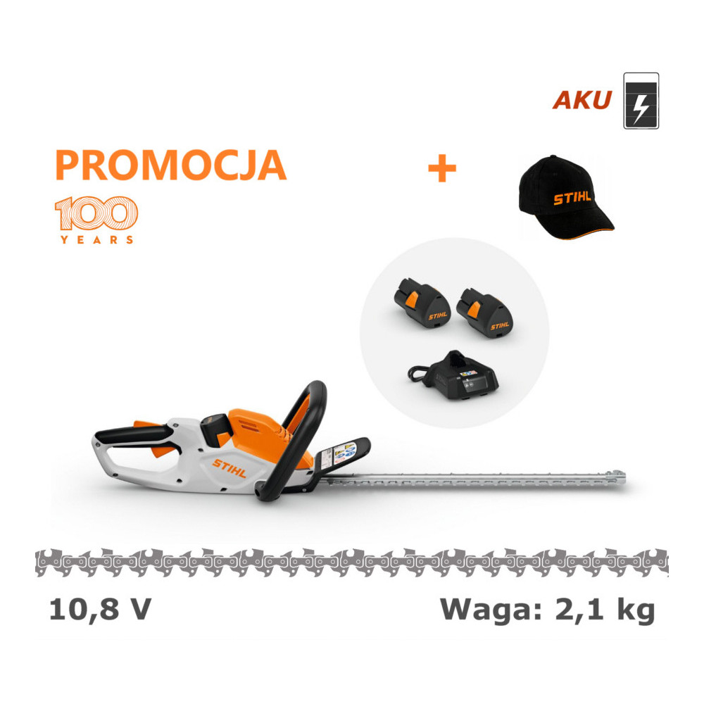 Akumulatorowe nożyce do żywopłotu STIHL HSA 40 (zestaw)
